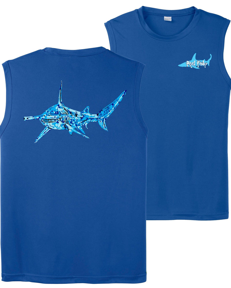 Royal Blue Performance Hammerhead Shark Sleeveless Shirt
