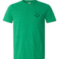 Tarpon "Poon Chaser" Reel Fishy t-shirt - Hthr Green  w/Navy Fly Rods logo (front)