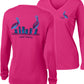 Ladies Pelicans Costal Distancing Performance V-neck Pink Long Sleeve