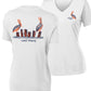 Ladies Pelicans Costal Distancing Performance V-neck White Short Sleeve