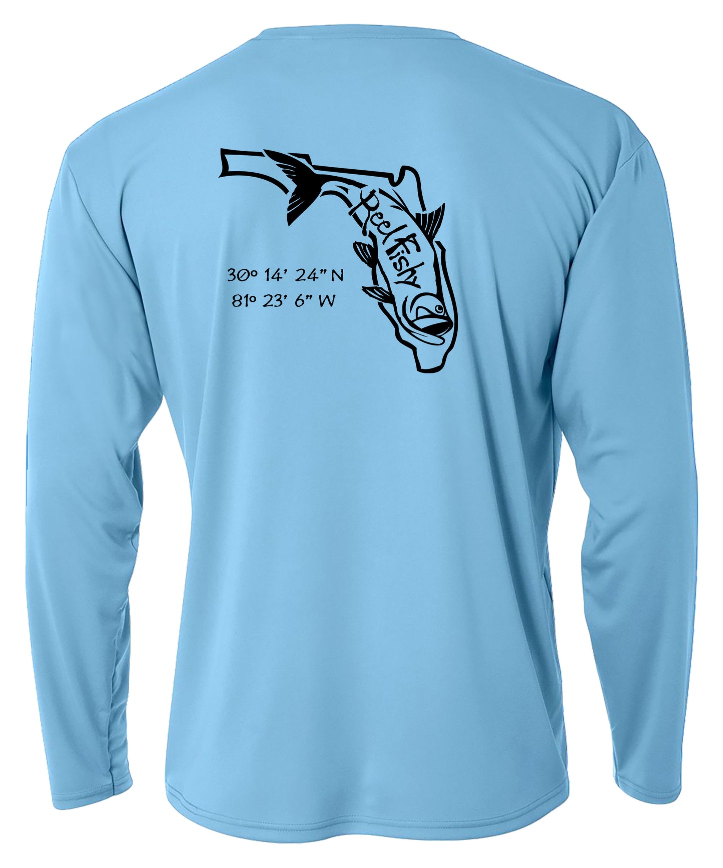 Lt. Blue/Navy Tarpon State of FL Performance Shirts 50+UV Sun Protection Long Sleeves
