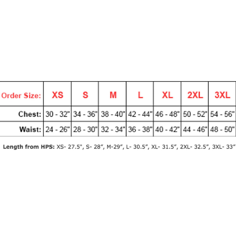 Men's Performance Dry-Fit Size Chart