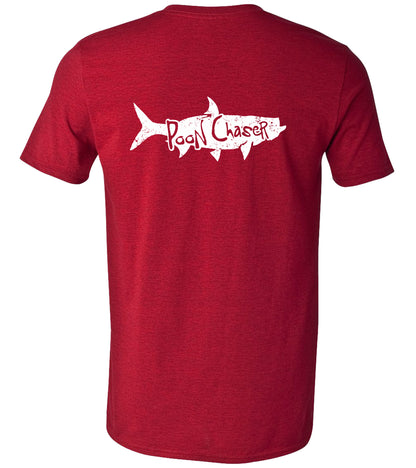 Tarpon "Poon Chaser" Reel Fishy t-shirt - Hthr Red w/White logo