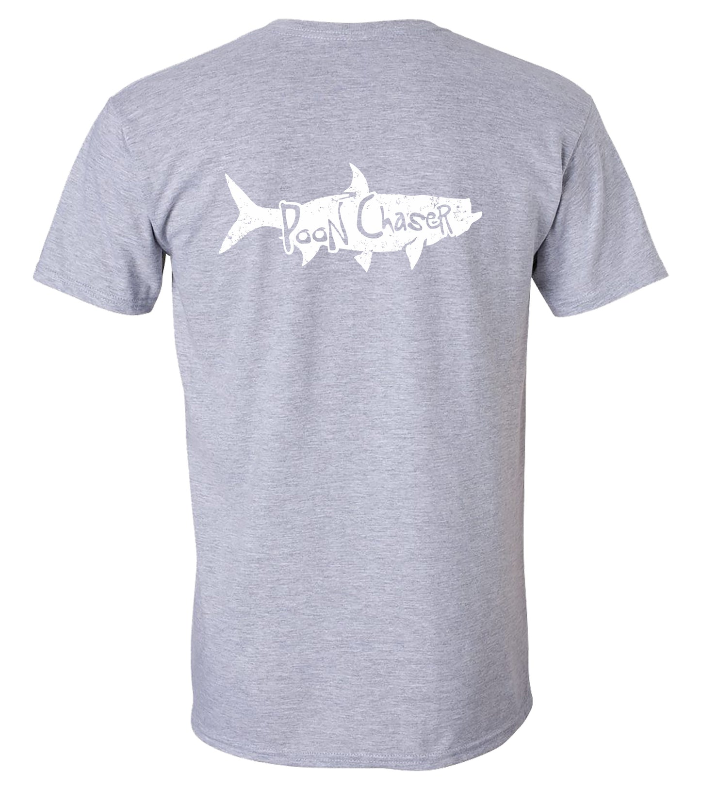 Tarpon "Poon Chaser" Reel Fishy t-shirt - Hthr Lt. Gray w/White logo