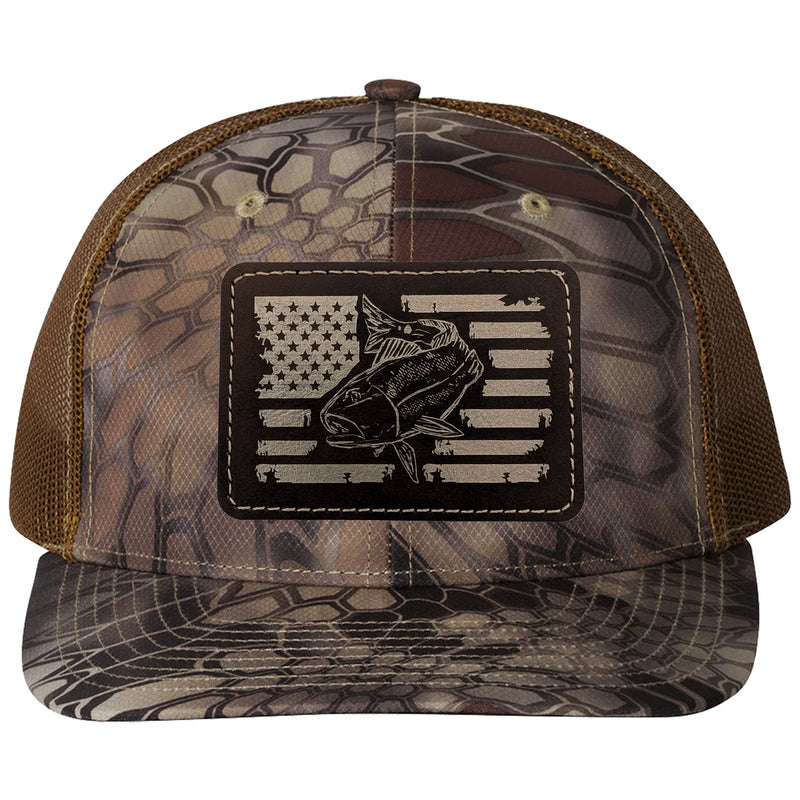 Redfish Fishing Leather Patch Trucker Hats