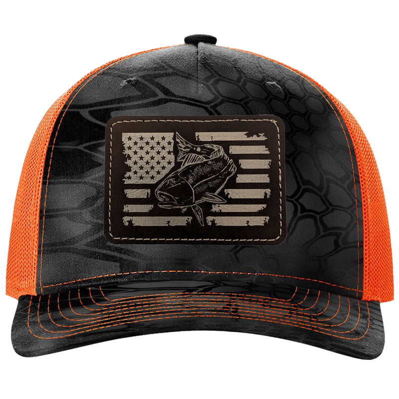 Redfish Fishing Leather Patch Trucker Hats