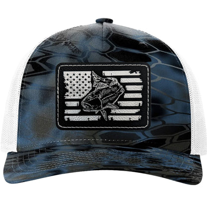 Redfish Fishing Leather Patch Trucker Hats