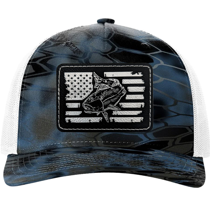 Redfish Fishing Leather Patch Trucker Hats