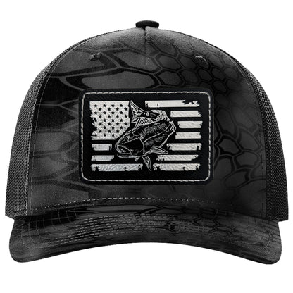 Redfish Fishing Leather Patch Trucker Hats