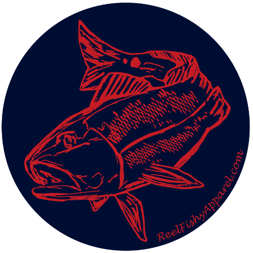Reel Fishy Redfish 3in Round Vinyl Decal