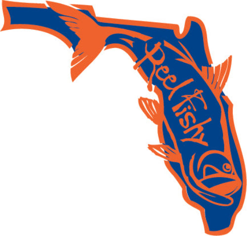 Royal and Oragne State of Florida Reel Fishy Tarpon Decal