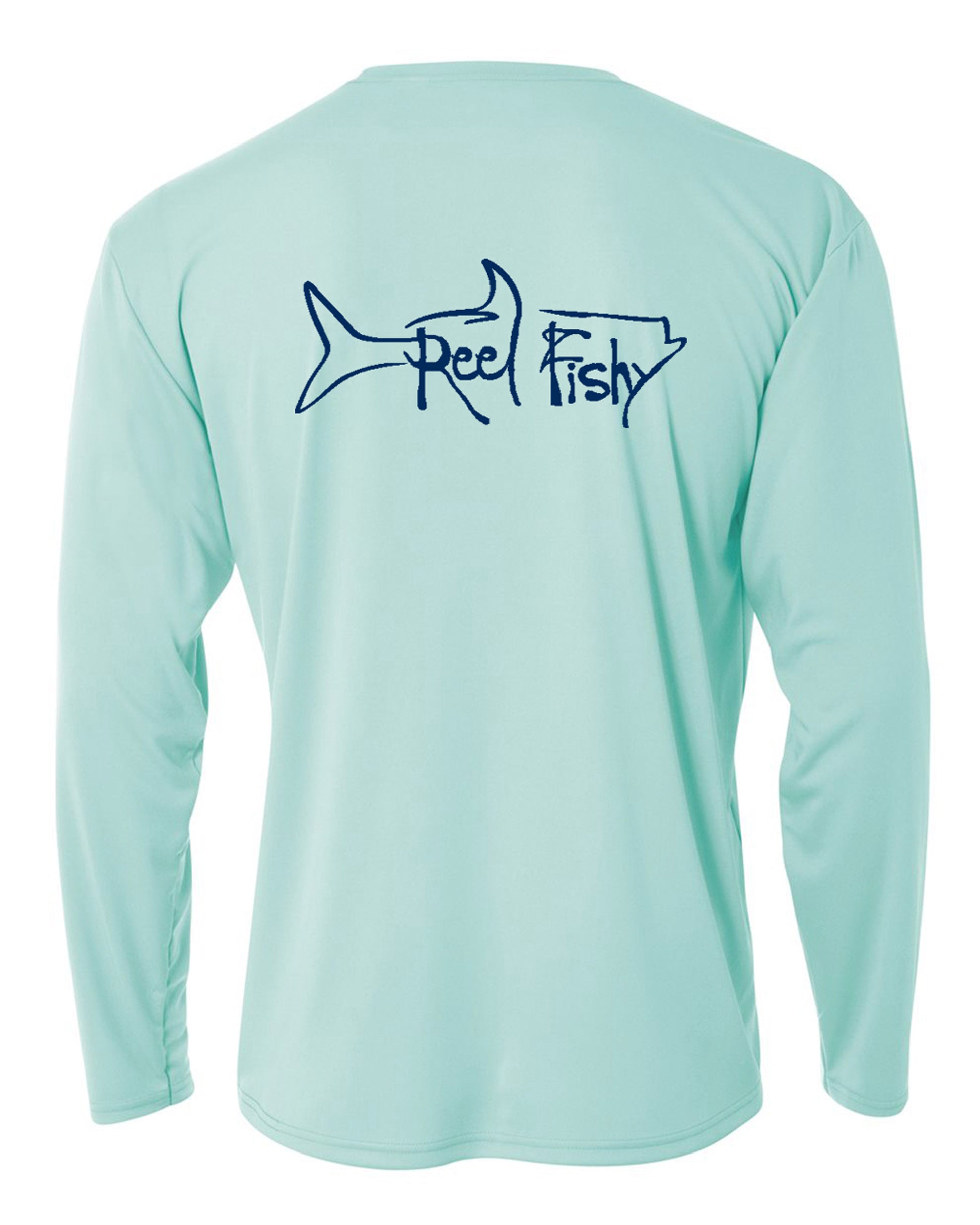 Youth Performance Dry-Fit Tarpon Fishing Shirts with Sun Protection by Reel Fishy Apparel - Long Sleeve Seagrass