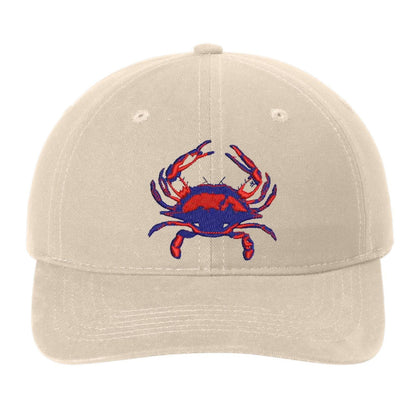 Blue Crab tan baseball cap