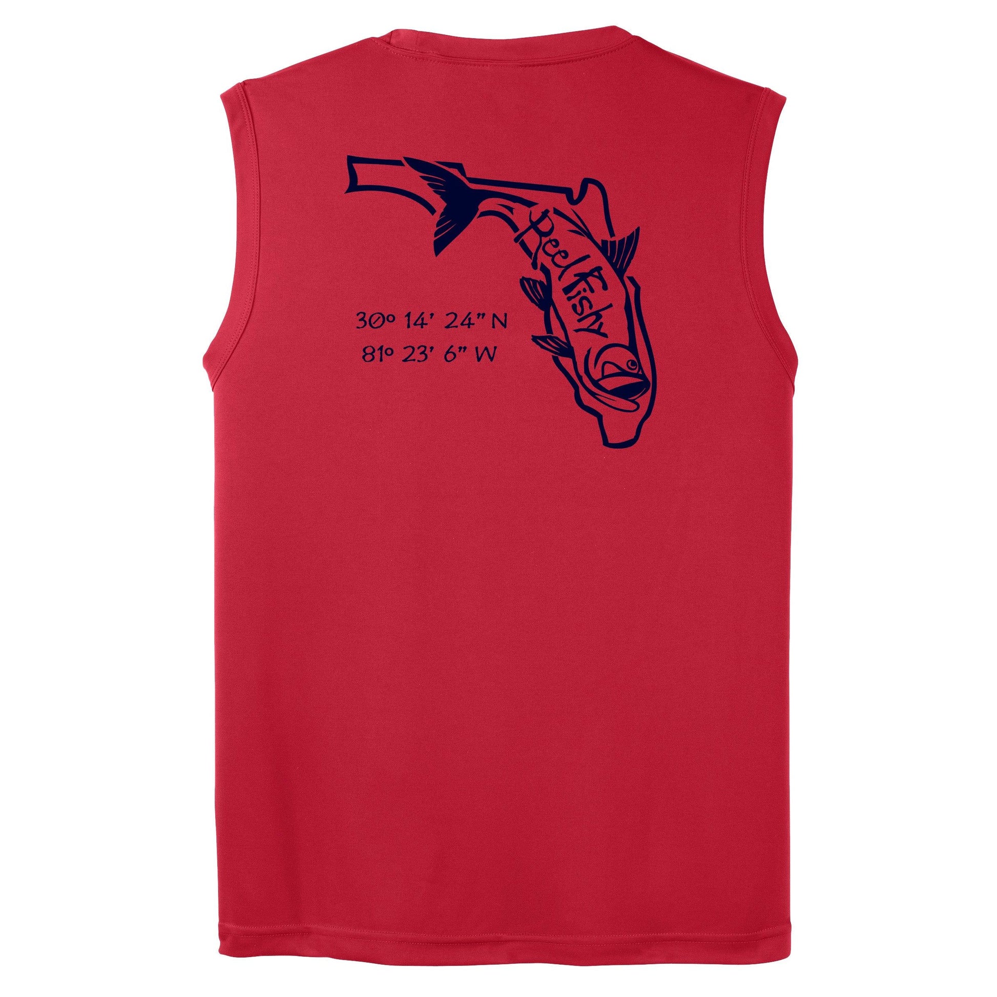 Red Performance Tarpon State of Florida Sleeveless Shirt
