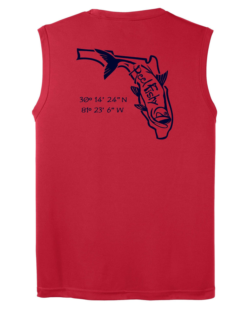 Red Performance Tarpon State of Florida Sleeveless Shirt