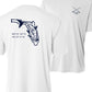White/Navy Tarpon State of FL Performance Shirts 50+UV Sun Protection Short Sleeves