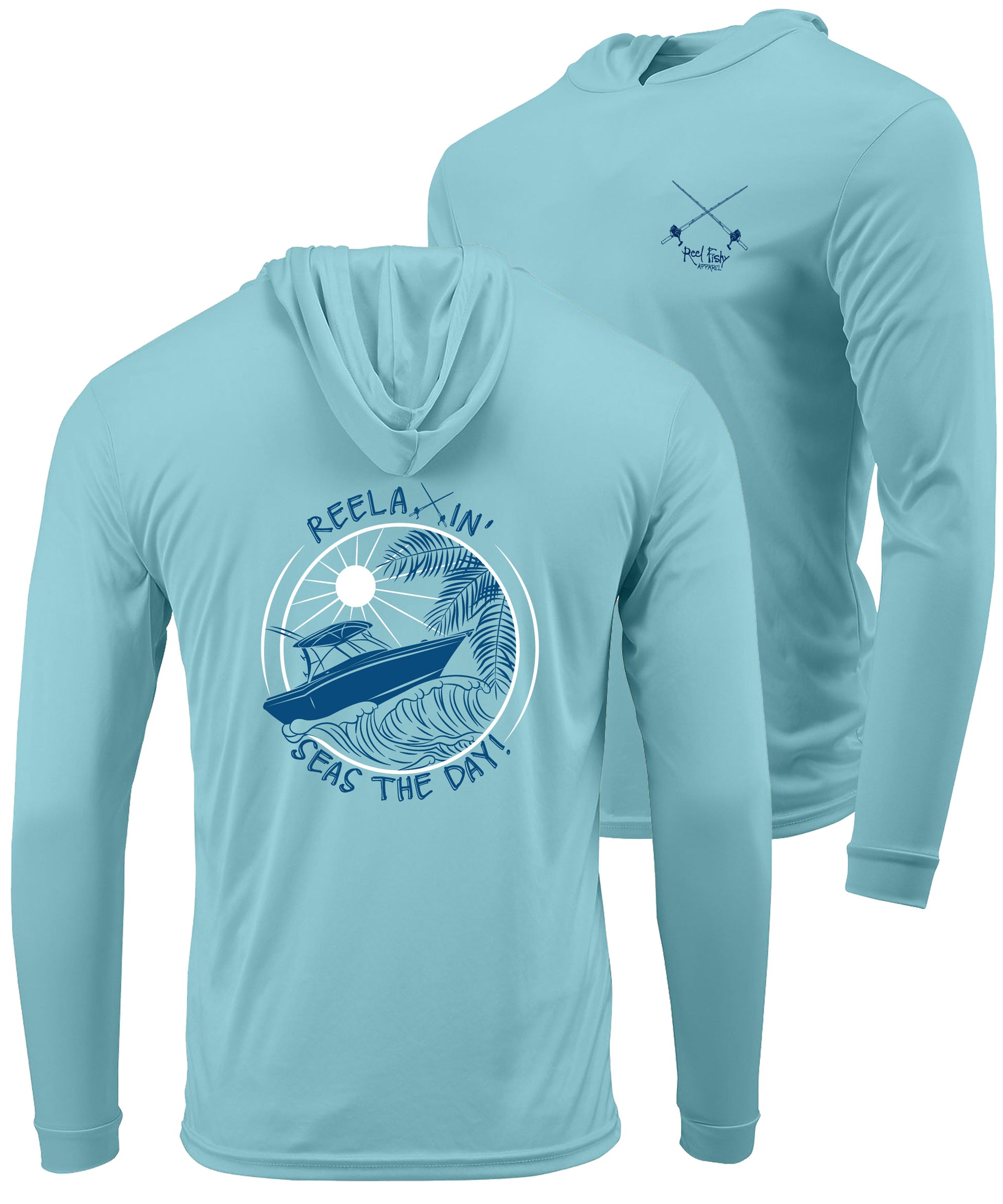 Front, Back & Sleeve Logo Hoodie — Swim Drink Fish