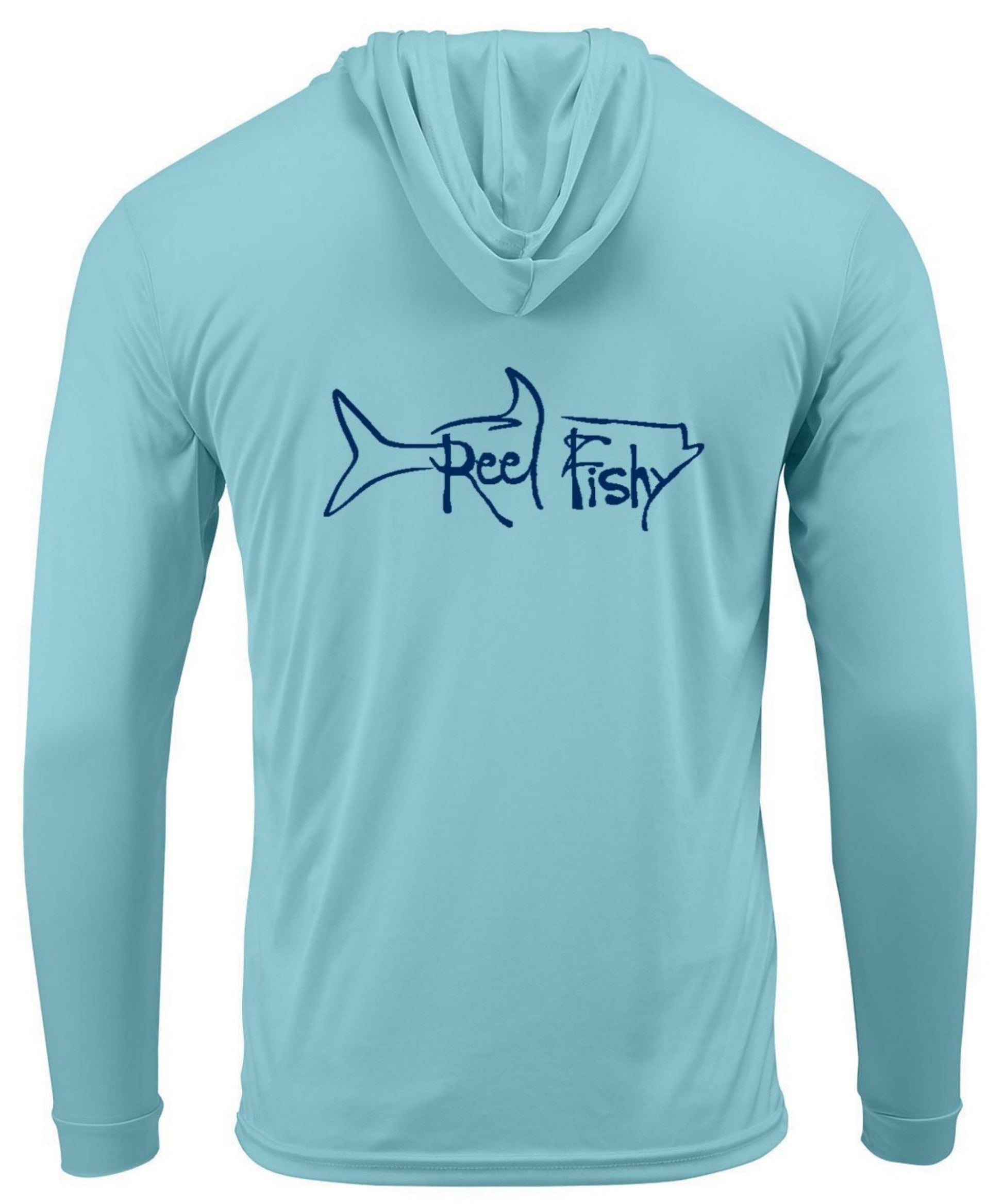 Aqua Blue Tarpon Hoodie Performance Dry-Fit Fishing Long Sleeve Shirts, 50+ UPF Sun Protection  - Reel Fishy Apparel