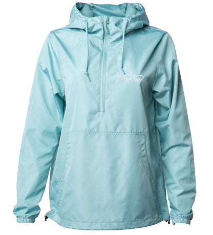 1/2 Zip Pullover Jacket in Aqua color - Reel Fishy Apparel