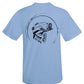 Bass fishing "Reel Hawg" light blue performance short sleeve shirt with 50+ UV sun protection by Reel Fishy