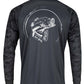 Bass fishing "Reel Hawg" graphite performance digital camo long sleeve shirt with 50+ UV sun protection by Reel Fishy