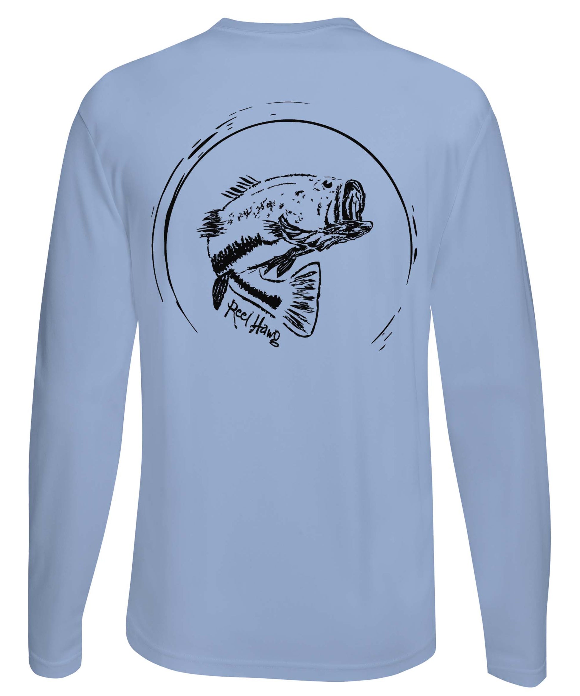Bass Fishing Performance Dry-Fit 50+ UPF Sun Protection Shirts -Reel Fishy Apparel XL / Graphite Camo L/S - unisex