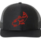 Redfish Black/Black mesh Structured Trucker Hat w/Red logo