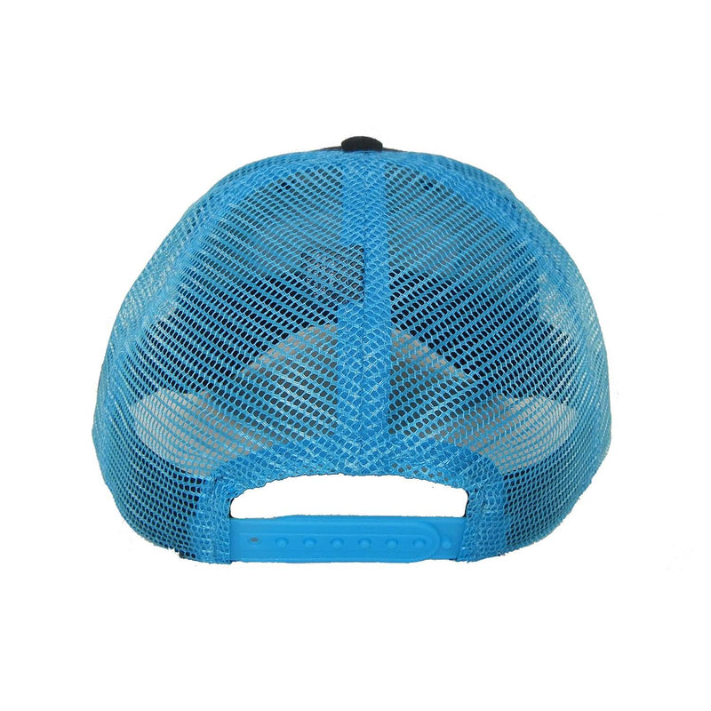 Black/Aqua Mesh Trucker Hat snapback closure with Aqua Tarpon Patch