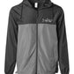 Black/Graphite Lightweight Windbreaker Jacket with Hood - Water Resistant, Full Zip Front Closure