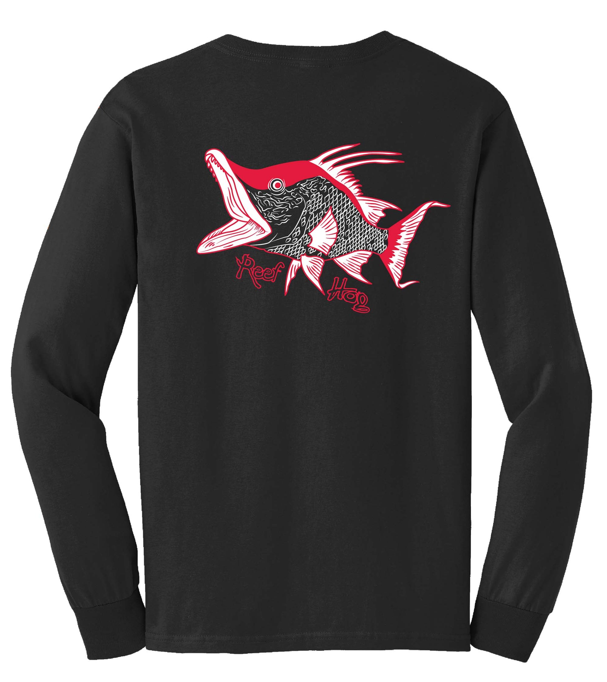 Hogfish "Reef Hog" Cotton Black Long Sleeve Shirt