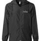 Black Lightweight Windbreaker Jacket with Hood - Water Resistant, Full Zip Front Closure