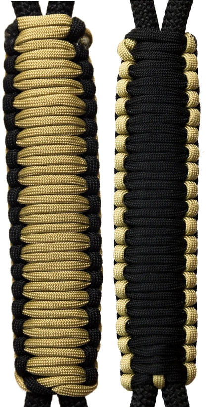 Black & Gold -C030C031 - Paracord Handmade Handles for Stainless Steel Tumblers - Made in USA!