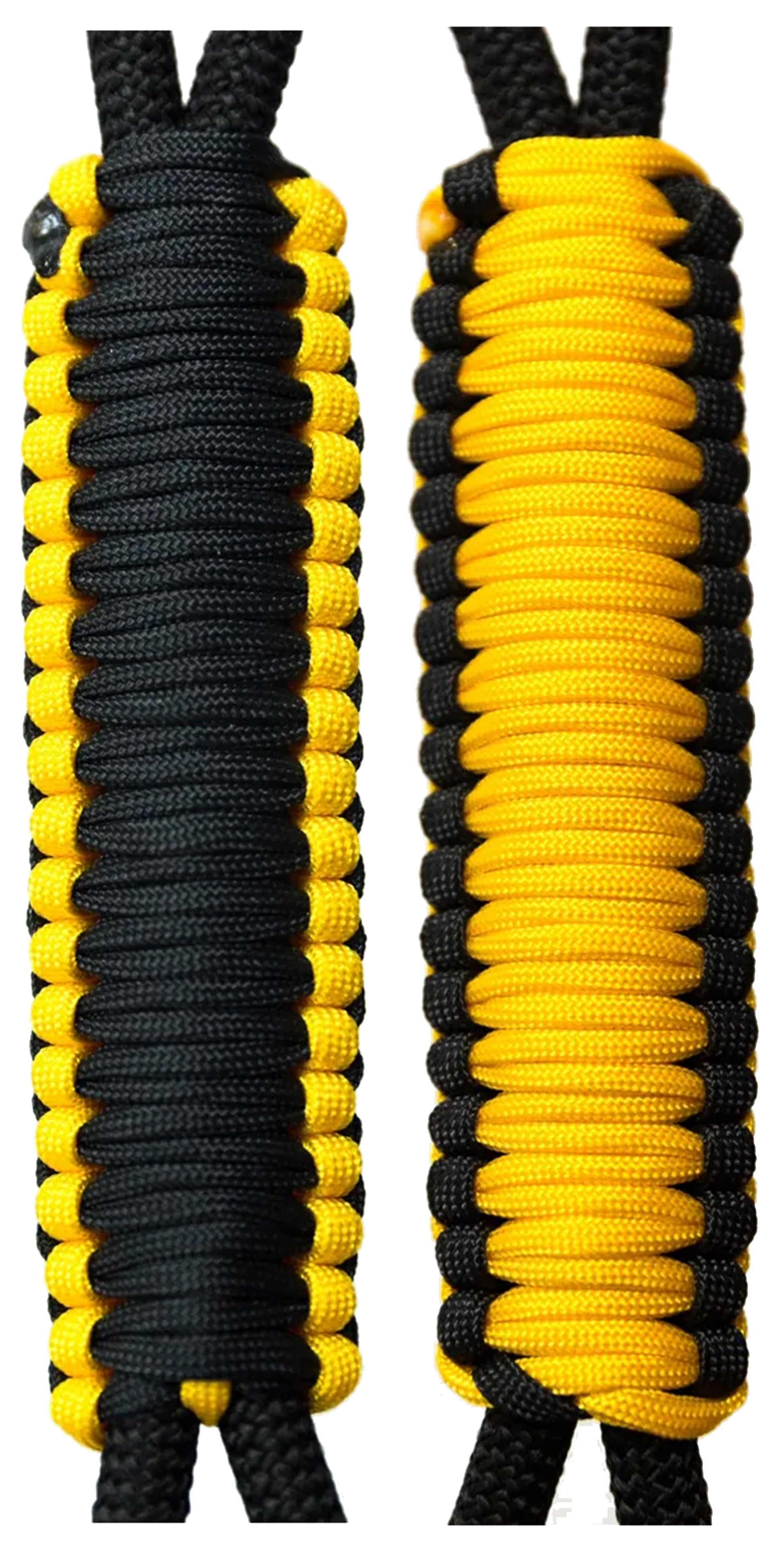 Black and Golden Yellow C031C026 - Paracord Handmade Handles for Stainless Steel Tumblers - Made in USA!
