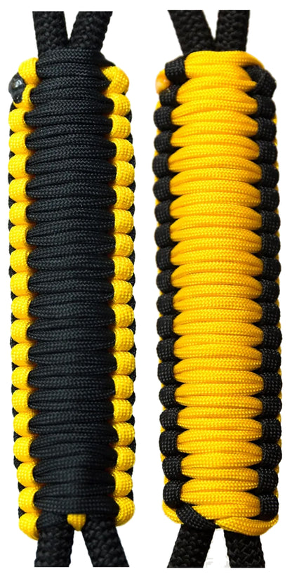 Black and Golden Yellow C031C026 - Paracord Handmade Handles for Stainless Steel Tumblers - Made in USA!