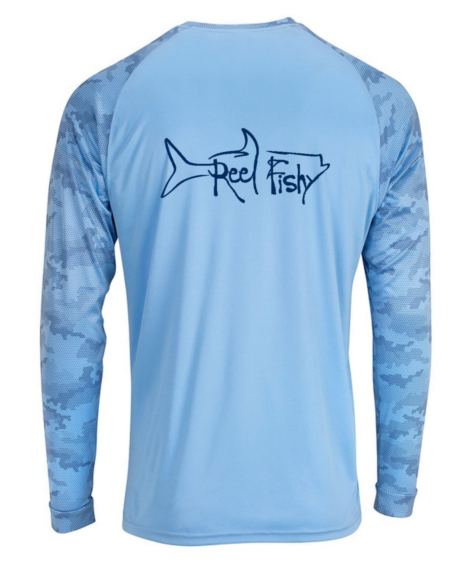 Tarpon Performance Digital Camo 50+uv Fishing Long Sleeve Shirts- Reel Fishy Apparel S / Blue Mist Camo - unisex