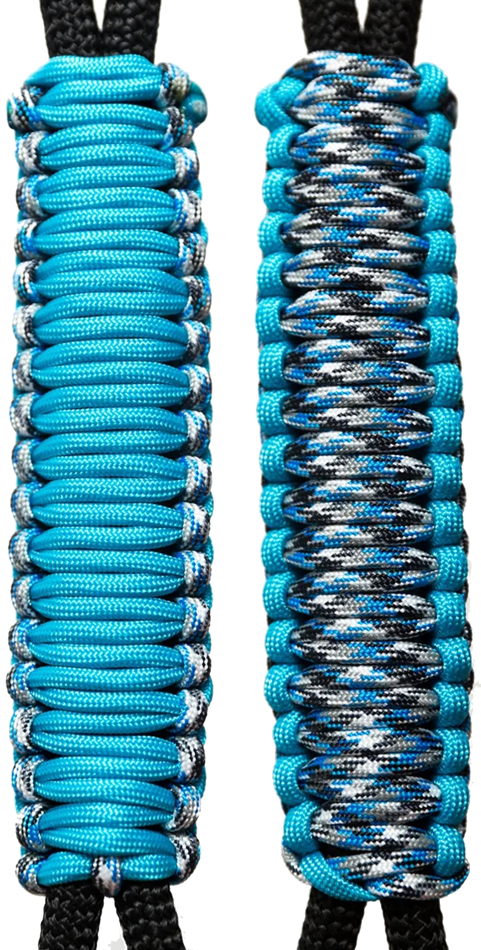 Blue Turquoise & Blue Camo -C016C038 - Paracord Handmade Handles for Stainless Steel Tumblers - Made in USA!