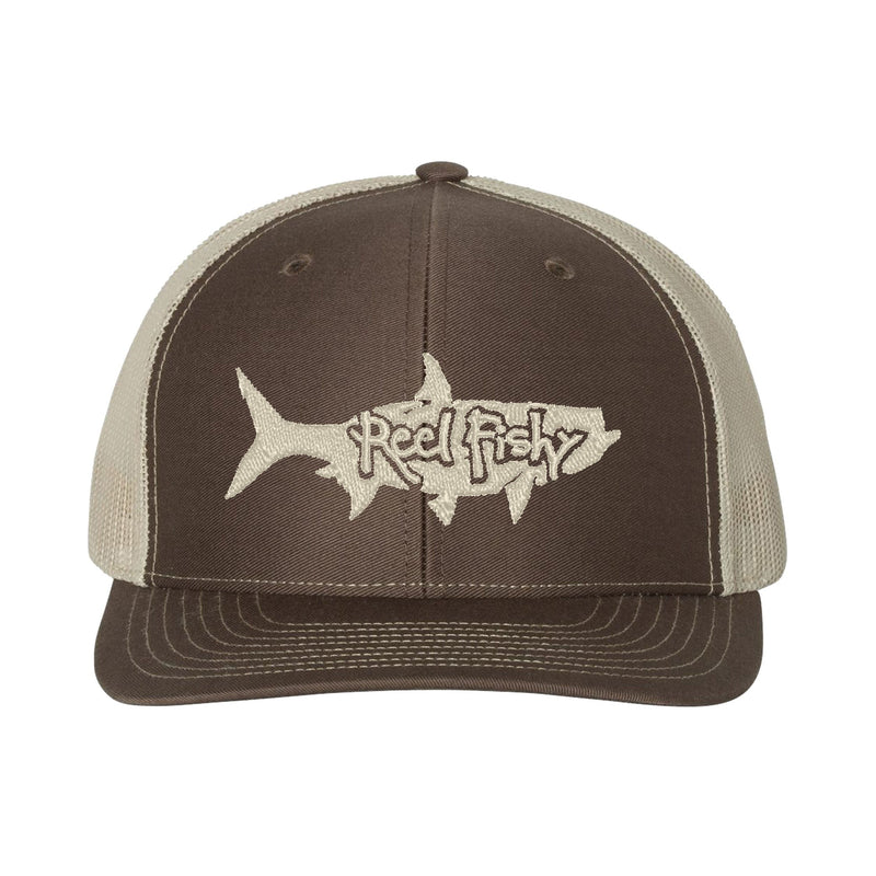Brown/Khaki Trucker hat with Khaki Tarpon Logo