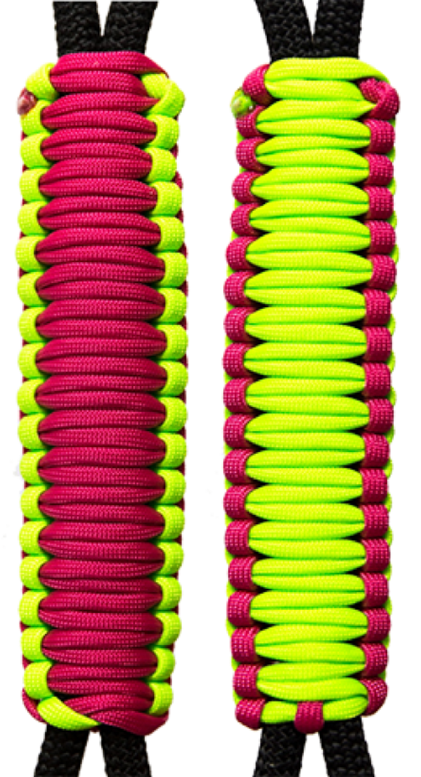 Fuchsia & Neon Green  C010C023 - Paracord Handmade Handles for Stainless Steel Tumblers - Made in USA!