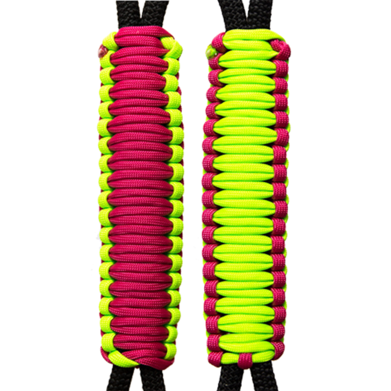 Fuchsia & Neon Green  C010C023 - Paracord Handmade Handles for Stainless Steel Tumblers - Made in USA!