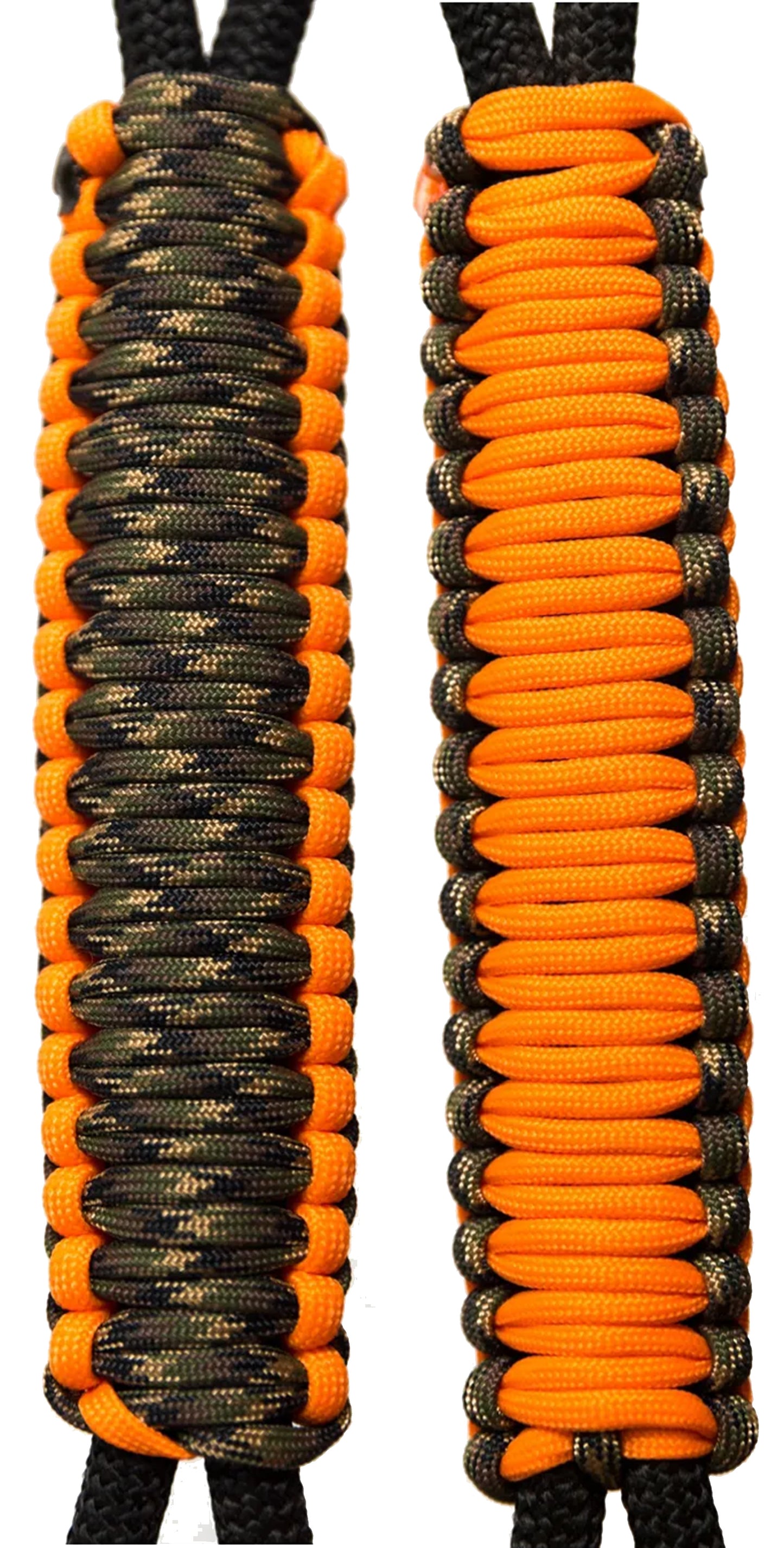 Camo & Blaze Orange C002C036 - Paracord Handmade Handles for Stainless Steel Tumblers - Made in USA!