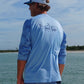 Tarpon Digital Camo Performance Dry-Fit Fishing Long Sleeve Shirts with 50+ UPF Sun Protection - Blue Mist
