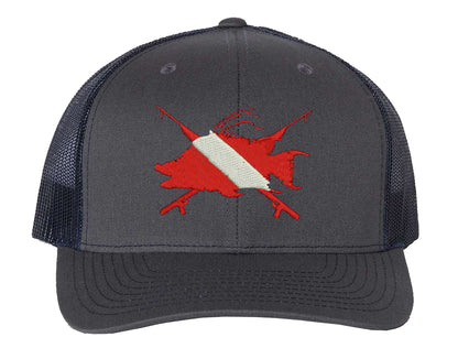 Hogfish Dive Spears Structured Charcoal/Navy Trucker Hat