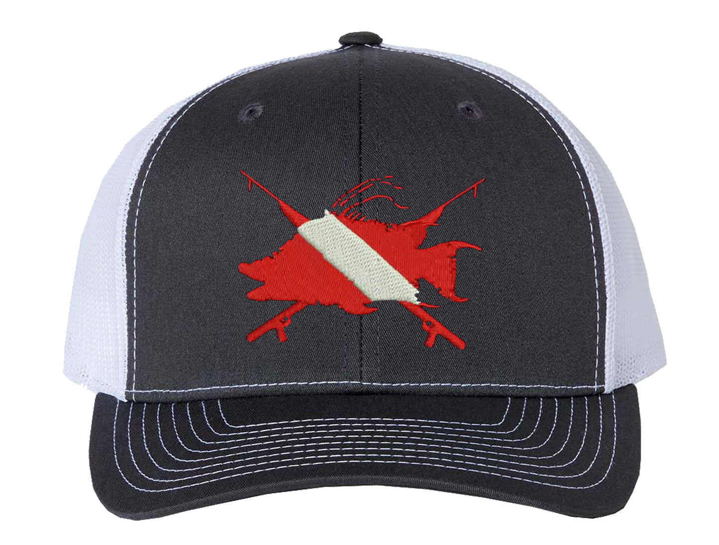 Hogfish Dive Spears Structured Charcoal/White Trucker Hat