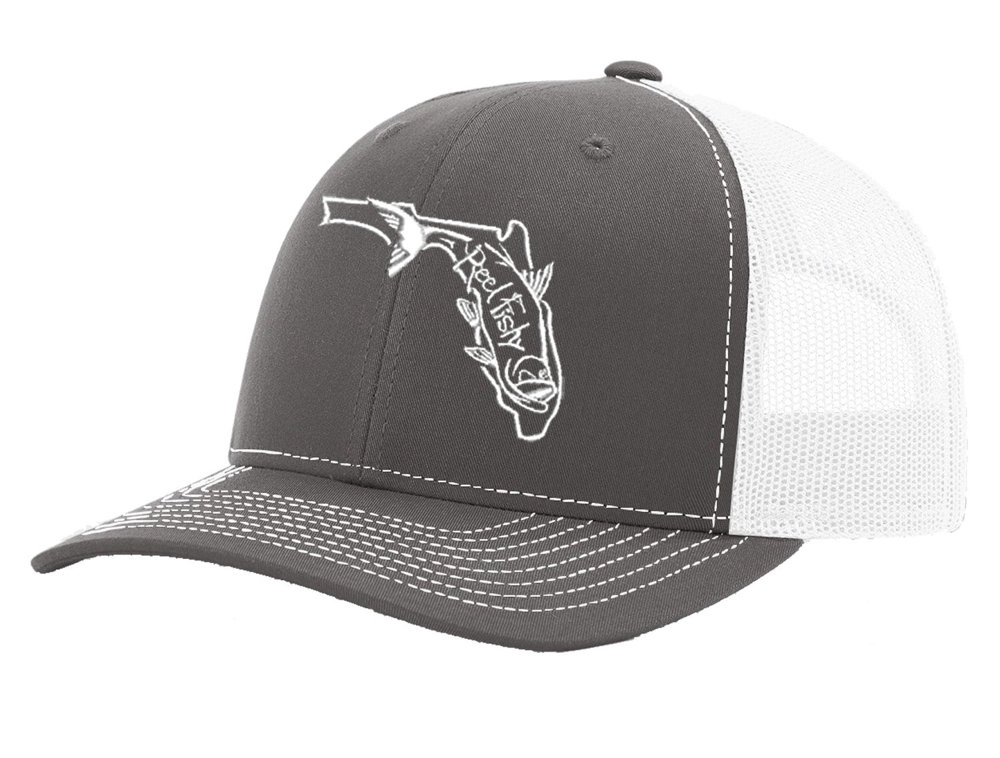 Tarpon and State of Florida Logo Fishing Structured Trucker Hats - *28 Colors!