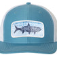 Colonial Blue/White Trucker hat with Tarpon Patch Logo