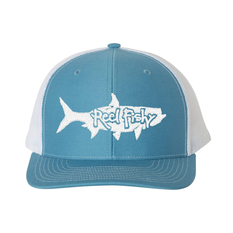 Colonial Blue/White Trucker hat with White Tarpon Logo