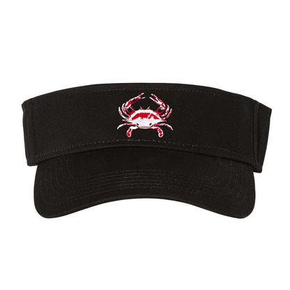 Blue crab sun visor in black