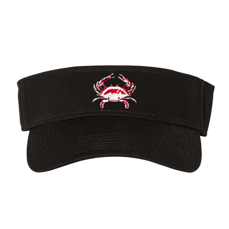 Blue crab sun visor in black