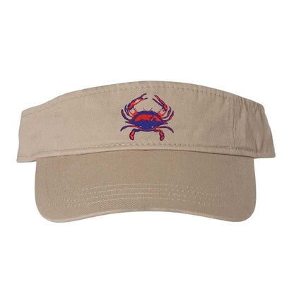 Blue crab sun visor in khaki