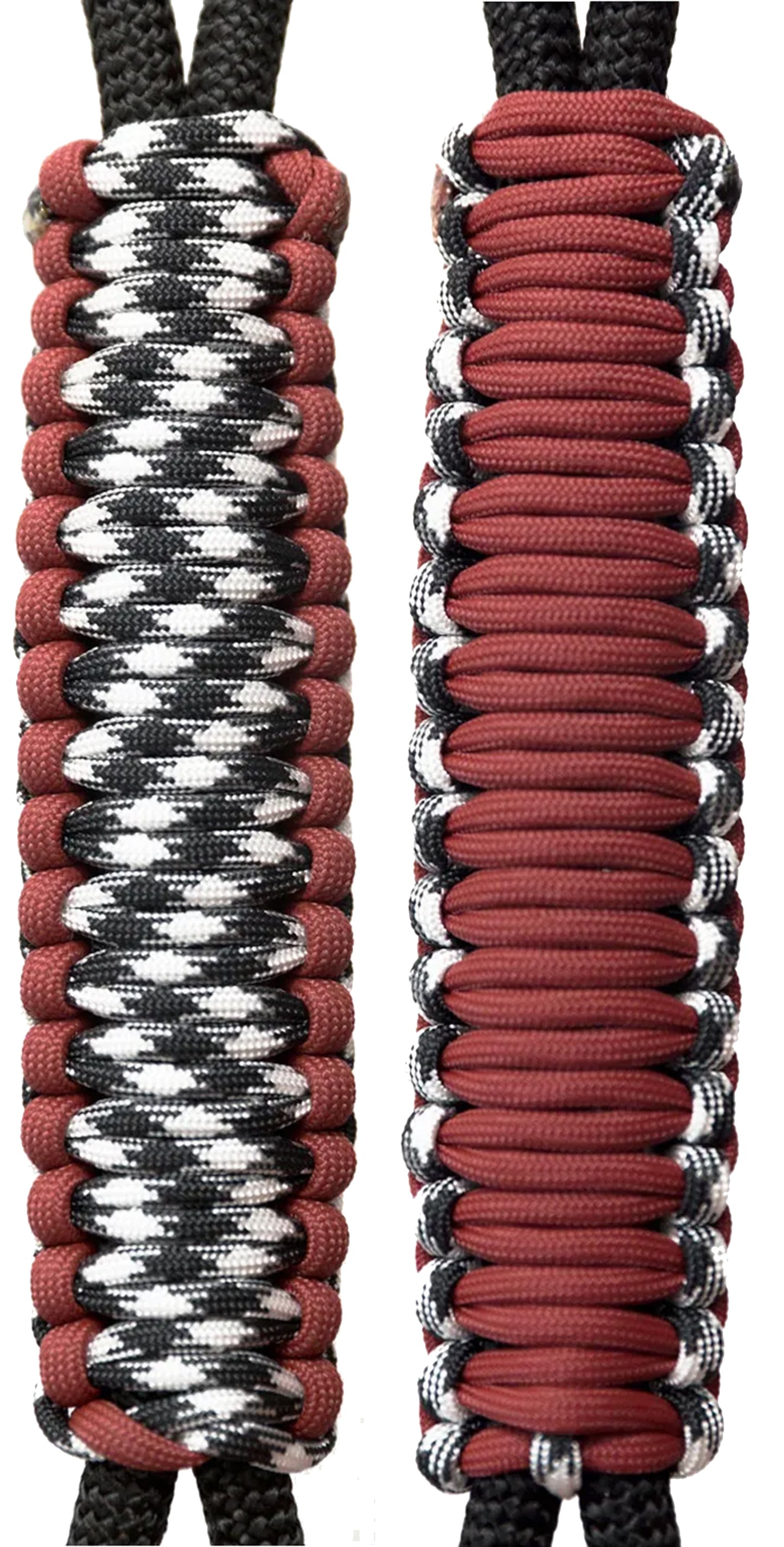 Crimson & Crimson Houndstooth C005C042 - Paracord Handmade Handles for Stainless Steel Tumblers - Made in USA!
